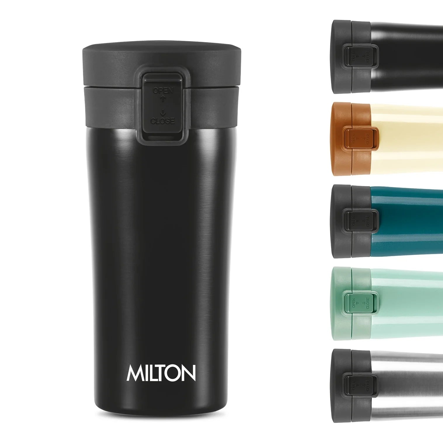 MILTON 400ml Vacuum Insulated Travel Coffee Mug with Strainer & Lid, Keeps Drinks Hot & Cold