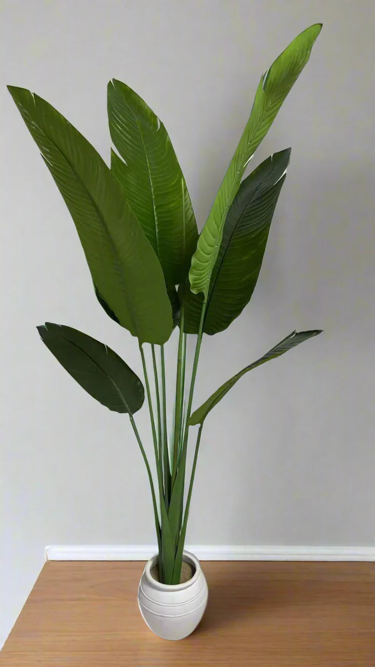 Bird of Paradise Artificial Plant – 160cm (5ft) Tall Faux Indoor Plant for Home & Office Décor