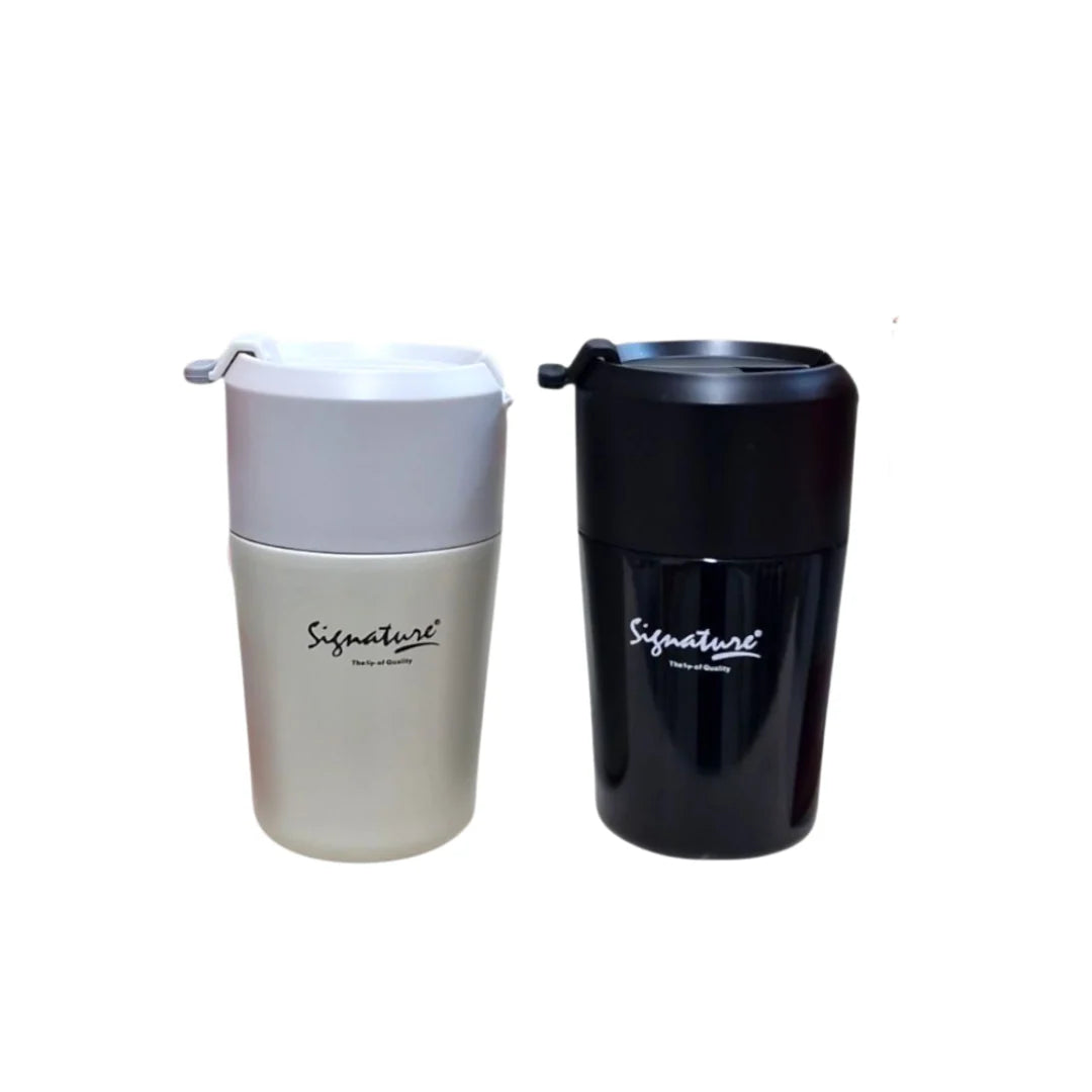 Signature SG-8271 | 380ML Stainless Steel Travel Mug Compact, Vacuum Insulated & Leak-Proof