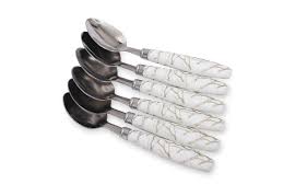 White Marble Effect Spoon Set