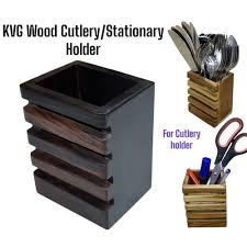 KVG Rose Wood Cutlery/ Stationary Holder