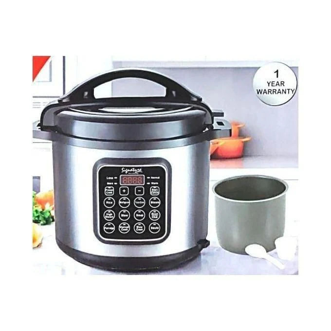 Signature Multifunctional Electric Smart Electric Pressure Cooker, 6L, 1000Watts Stainless Steel ,With Inner Non-stick