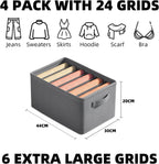 Extra Large Foldable Wardrobe Storage Jeans Trousers Organizer for Clothes 4pcs