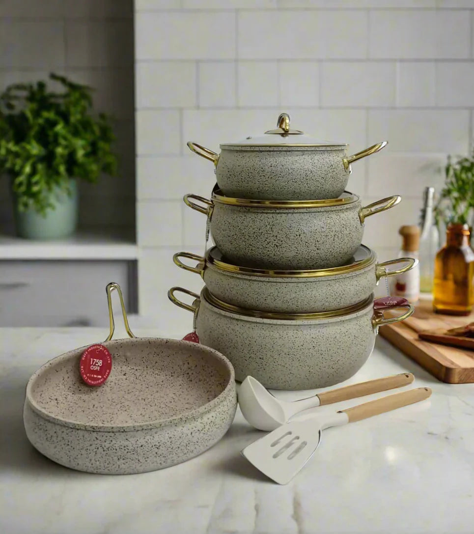 9PCS GRANITE COATING KITCHEN COOKWARE SET