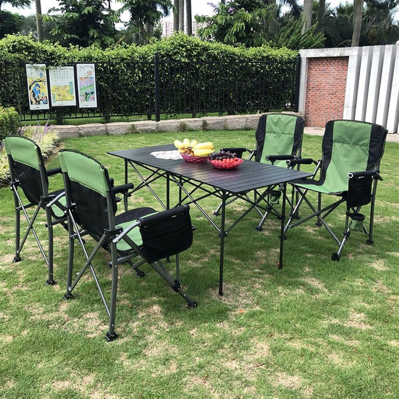 Folding Table and 4 Heavy-Duty Chairs Set – Portable Outdoor Dining & Camping Garden Furniture