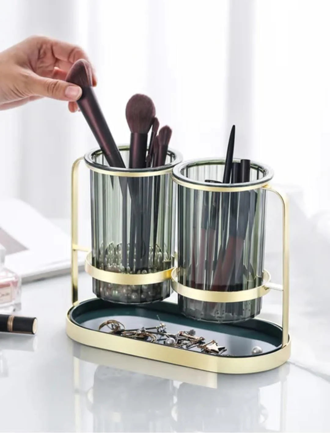 Chopstick Storage Holder Multifunctional Cutlery Drain Rack Luxury, makeup brush storage holder, toothbrush holder, Toothpaste holder, Dinnerware Rack Kitchen Tableware Spoon Forks Organizer Box