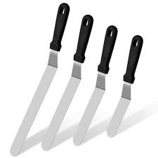 Black Handle Steel Spatula Angled Palette Knife