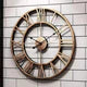 Large Modern Metal Wall Clock Roman Numerals Clocks for Living Room Bedroom Kitchen Wall Decor 60cm