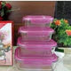 Borosilicate Glass Food Storage Lunch Box Container Set with Leak Proof Lids