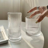 6pcs Classical Engraved Ribbed Crystal Glass Set – 450ml