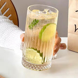 6pcs Classical Engraved Ribbed Crystal Glass Set – 450ml