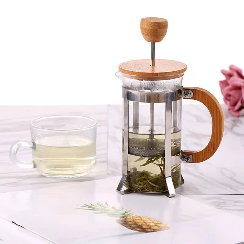 1000ml French press with heat-resistant borosilicate glass & stainless steel filter. Brew rich, smooth coffee at home, office or camp. Durable, eco-friendly.