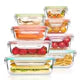 4 Pcs Borosilicate Glass Food Storage Containers with Lock Lids Oven Microwave Freezer Safe Lunch Box Set
