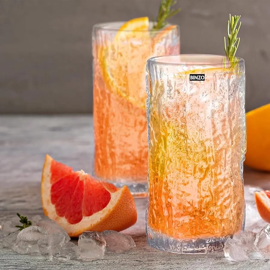 Ice texture crystal glass 6pcs Set