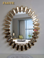 Sunburst Oval Luxury Wall Decor Mirror – Gold (95x70cm)