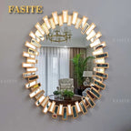 Sunburst Oval Luxury Wall Decor Mirror – Gold (95x70cm)