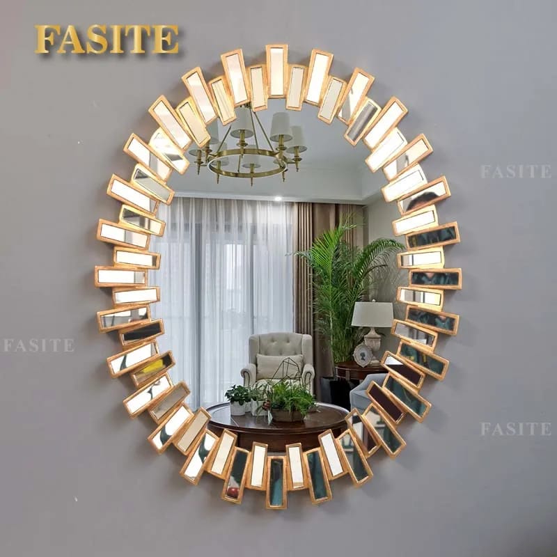 Sunburst Oval Luxury Wall Decor Mirror – Gold (95x70cm)