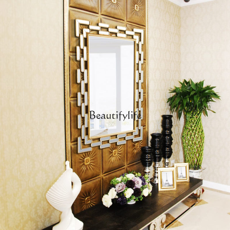Creative Decorative Wall Mirror – Gold (74x57cm)