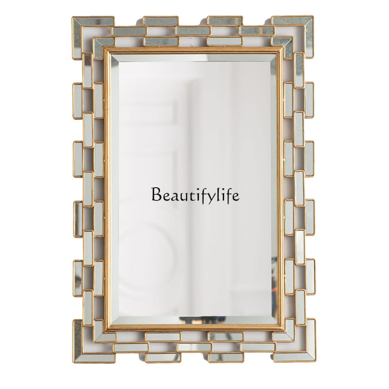 Creative Decorative Wall Mirror – Gold (74x57cm)
