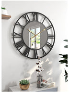 Creative Metal Wall Clock with Mirror – 50cm