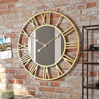 Creative Metal Wall Clock with Mirror – 50cm