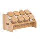 8pcs Square Borosilicate Glass Spice Jar Set – 300ml with Bamboo Lids, Rack, Labels & Pen