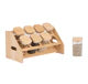 8pcs Square Borosilicate Glass Spice Jar Set – 300ml with Bamboo Lids, Rack, Labels & Pen