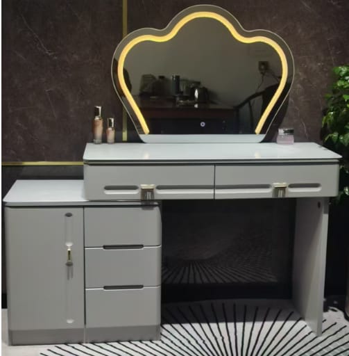 Glamour Grove Dressing Table & Vanity Set Modern Simple Luxury with Mirror & Poof Chair Sale price