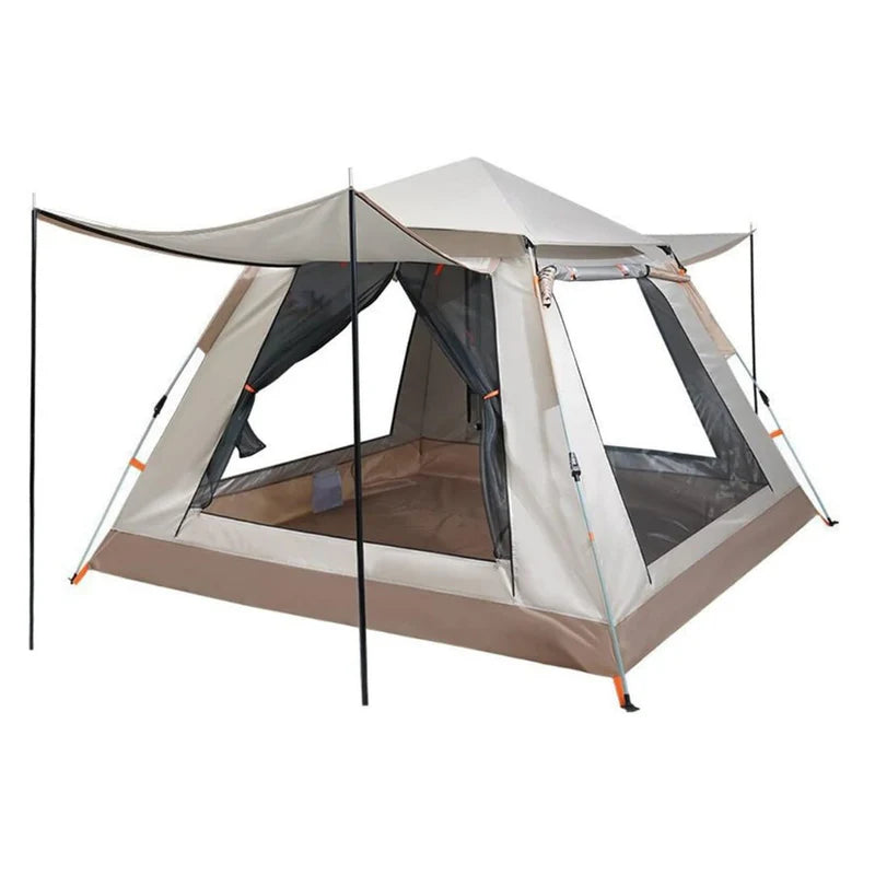 Camping Tent 5-8 Person Khaki Lightweight Waterproof Windproof Backpacking Tent For Family In Beach Camping And Outdoor Activity