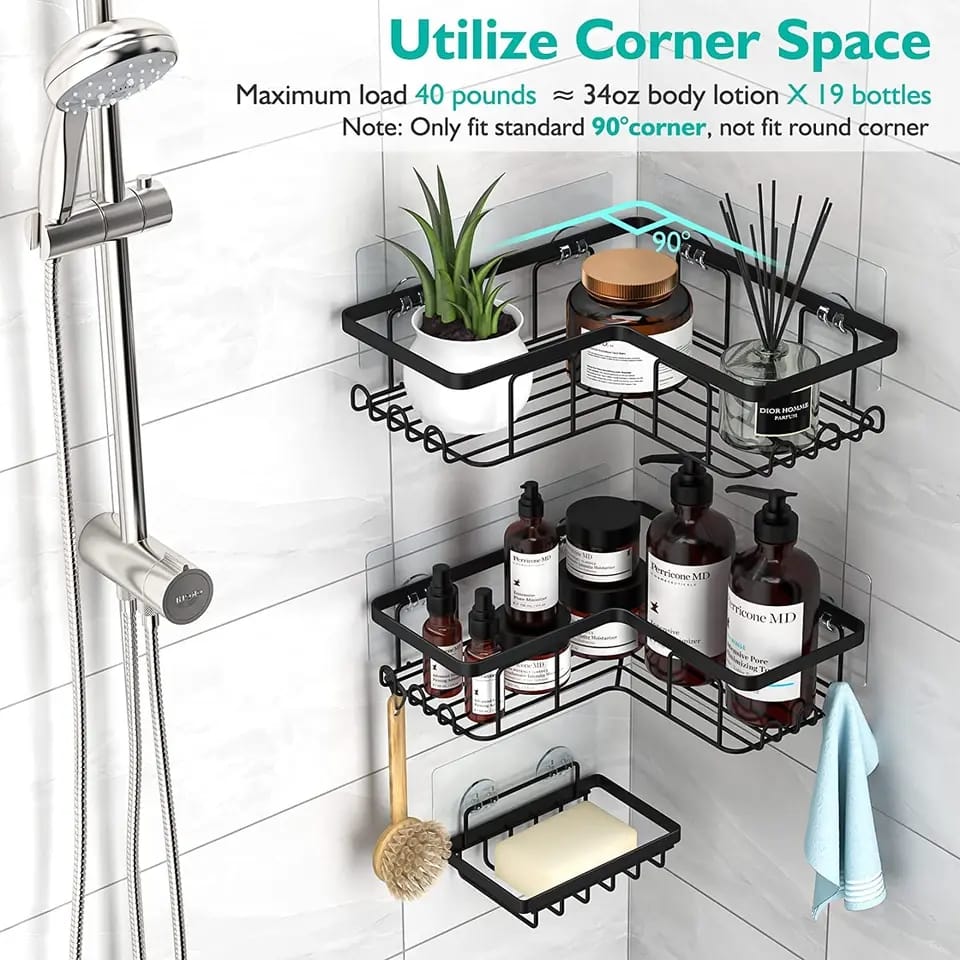 3pcs set Heavy-duty Shower caddy shelf/Bathroom organizer