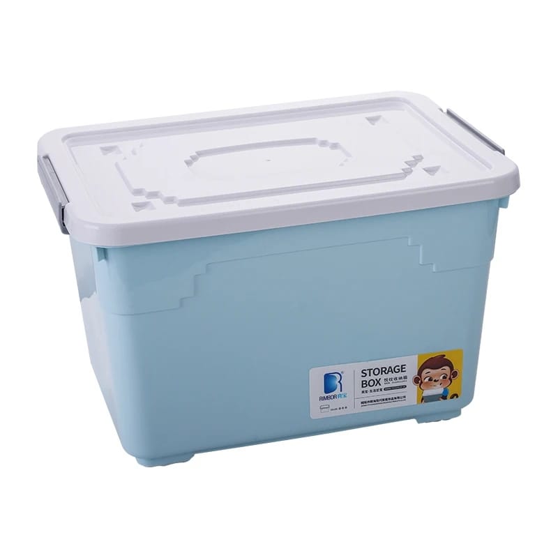 80 Litres Movable Storage Box with Wheels – Large Foldable Plastic Organizer – Durable Stackable Storage Bin for Home, Office, Moving & Seasonal Items