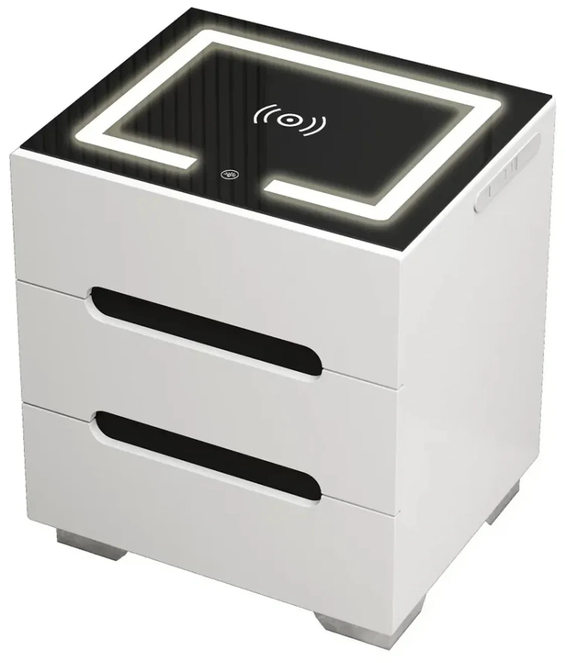 Multifunctional Smart Bedside Table Drawers Touch LED Lighting, 3 Color Types, Wireless Charging, USB Charging