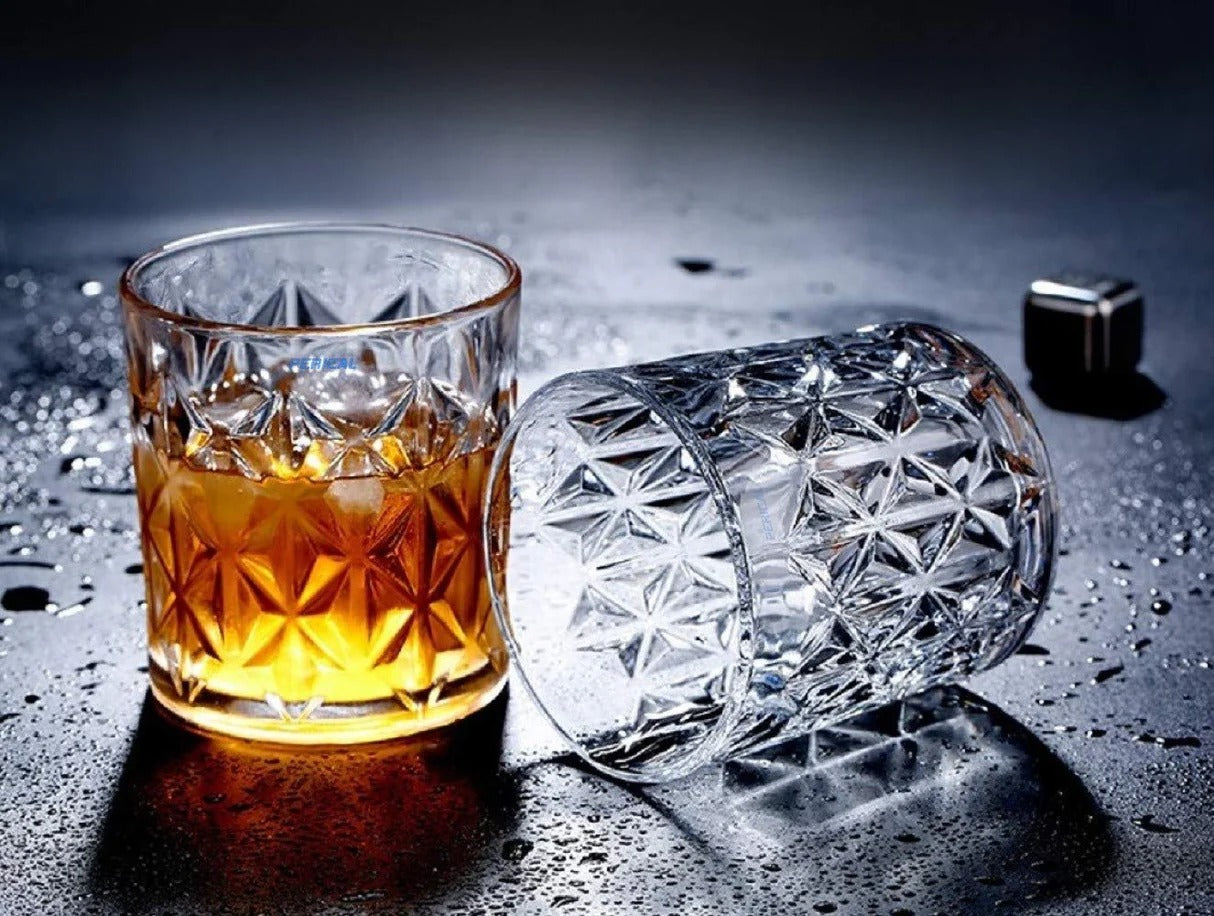 Crystal Whiskey Glass Set of 6, Clear, 310 ML, Round Whisky Glass, Lead Free Barware for Scotch, Bourbon, Cocktail