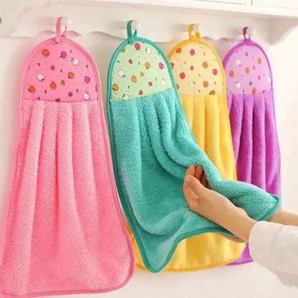 4pcs Super Absorbent Coral Fleece Kitchen Towels