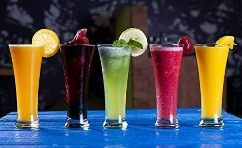 Premium Juice & Beer Glass, Pilsner Highball Glasses Heavy Base Tall Bar Glass Drinking Glasses for Water, Juice, Beer, Wine, and Cocktails Beer Glass Transparent 275 ML Set of 6