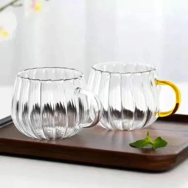 4pcs Petal Shaped Borosilicate Glass Mug