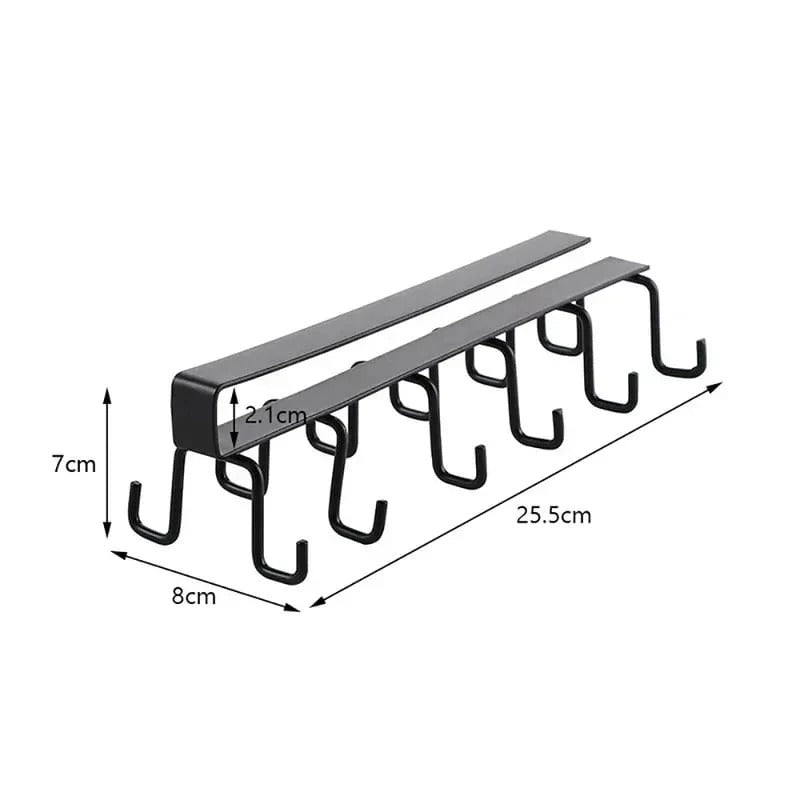 Multipurpose Under The Cabinet Shelf Hooks Cup towel Holder
