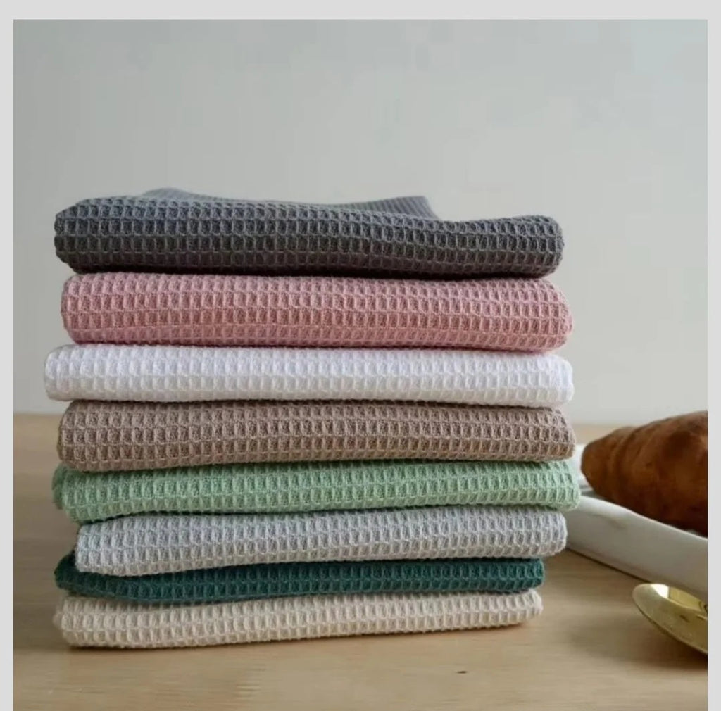 2pcs High-Quality Cotton Waffle Kitchen Towels | Super Absorbent