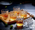 Crystal Whiskey Glass Set of 6, Clear, 310 ML, Round Whisky Glass, Lead Free Barware for Scotch, Bourbon, Cocktail