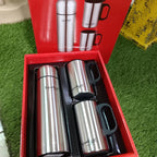 3pcs Vacuum Flask and Cup Gift Set Keeps Drinks Hot or Cold for 12 Hours