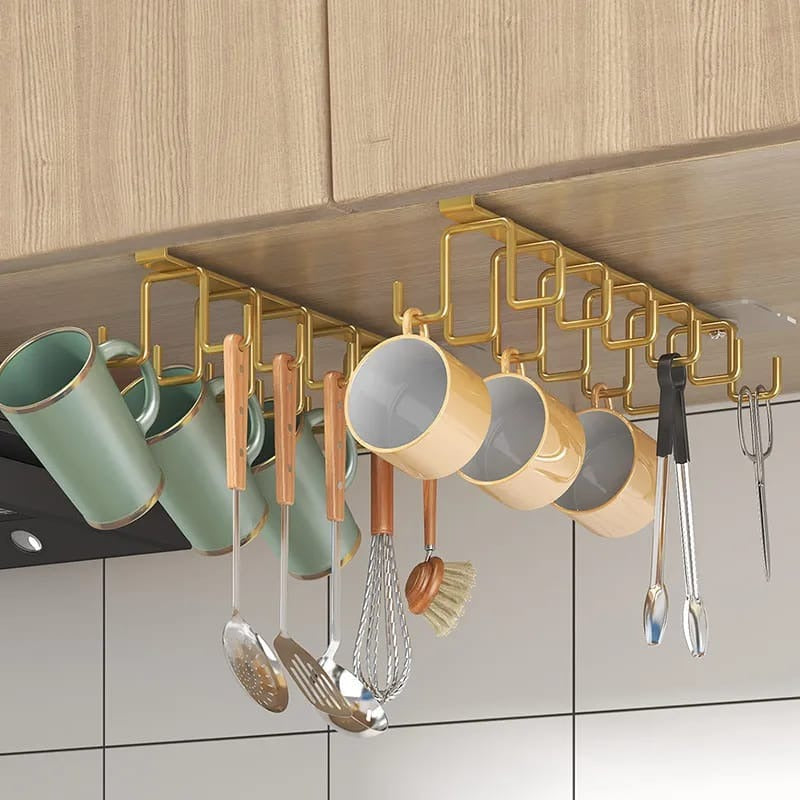 Multipurpose Under The Cabinet Shelf Hooks Cup towel Holder