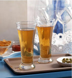 Premium Juice & Beer Glass, Pilsner Highball Glasses Heavy Base Tall Bar Glass Drinking Glasses for Water, Juice, Beer, Wine, and Cocktails Beer Glass Transparent 275 ML Set of 6