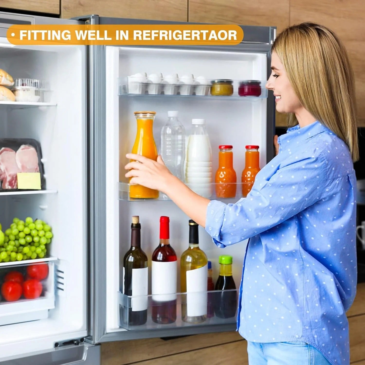 Glass Carafe Pitchers, Beverage Dispenser, Clear Jugs For Mimosa Bar, Wine, Iced Tea, Lemonade, Milk and Juice, 1000ml, Set of 4